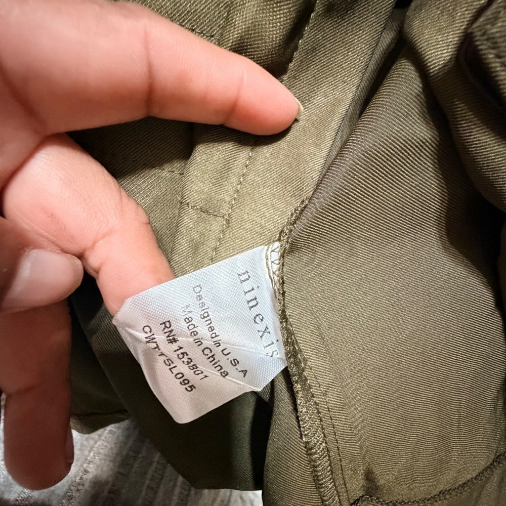 Ninexis Womens Olive Green Utility Vest Sleeveless Button Up Cargo Pocket L NEW - Picture 7 of 9